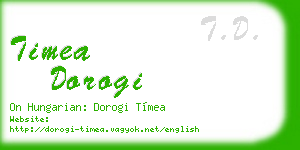 timea dorogi business card