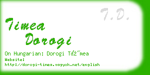 timea dorogi business card